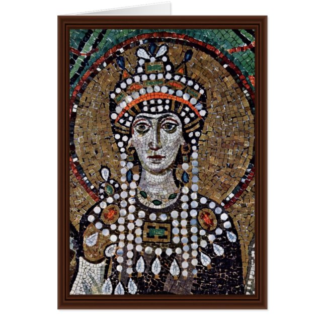 Cartão Mosaicos de Chor em San Vitale em Ravenna, Szene: (Frente)