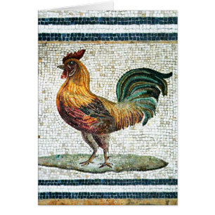 CARTÃO MOSAICOS ROMANOS ANTIGOS / GALO