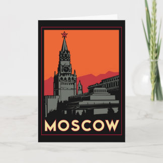 Cartão moscou rússia kremlin art deco retro viagem