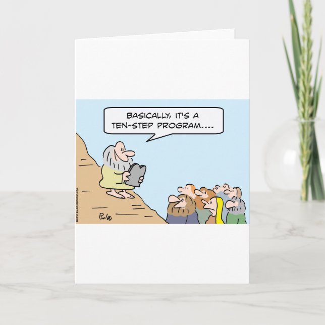 Cartão moses commandments ten step program (Frente)