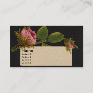 Cartão Mossy do comércio do Victorian do rosa do