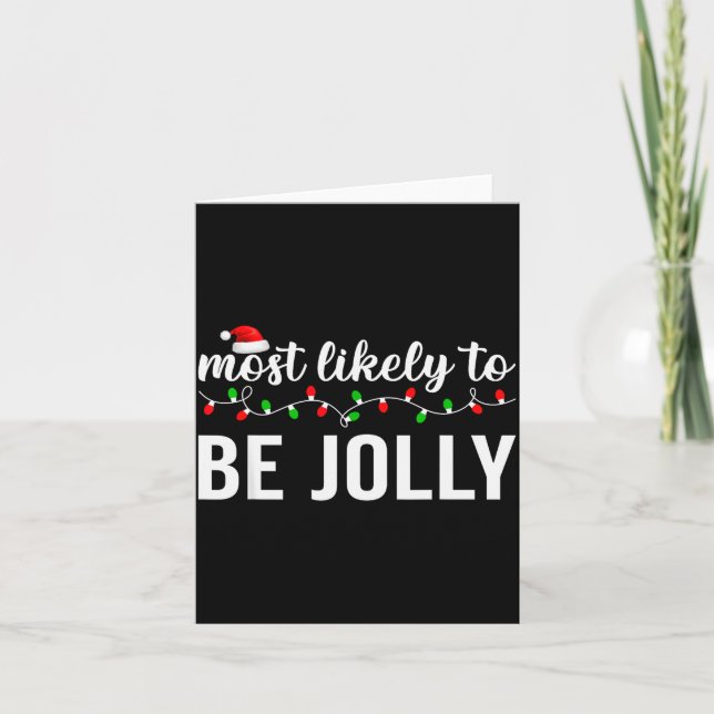 Cartão Most Likely To Christmas Matching Family Pajamas A (Frente)