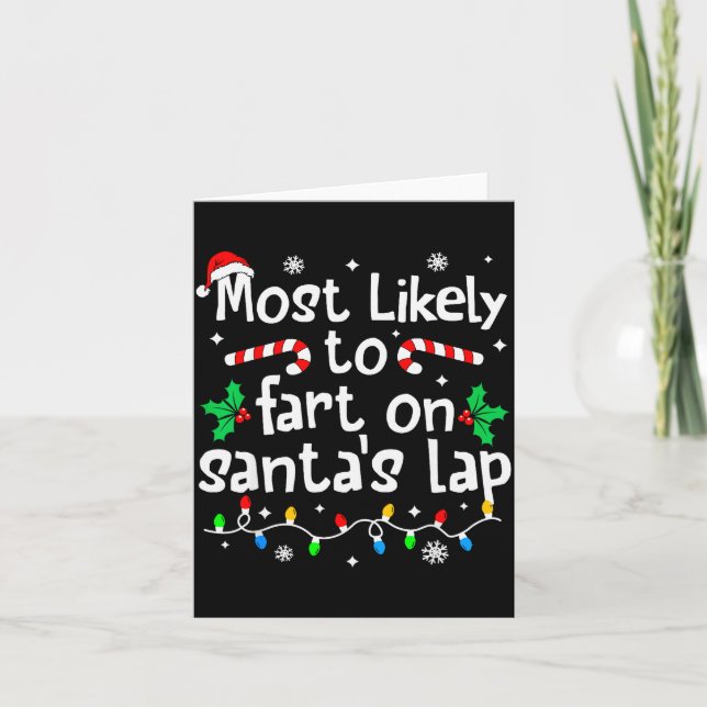 Cartão Most Likely To Fart On Santa's Lap Christmas Match (Frente)