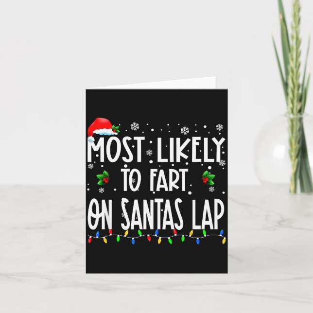 Cartão Most Likely To Fart On Santa's Lap Christmas Match (Frente)
