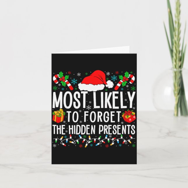 Cartão Most Likely To Forget The Hidden Funny Family Xmas (Frente)