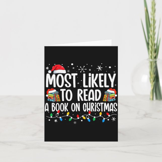 Cartão Most Likely To Read A Book On Christmas Matching F (Frente)