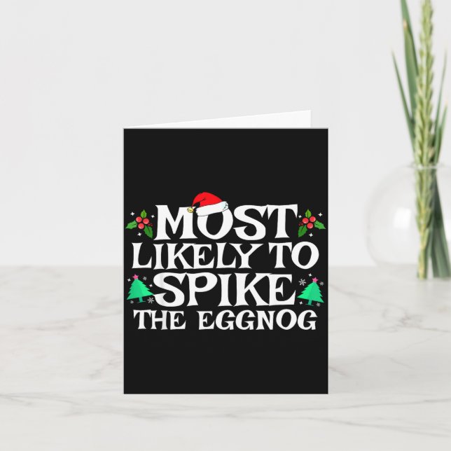 Cartão Most Likely To Ske The Eggnog Funny Matching Chris (Frente)
