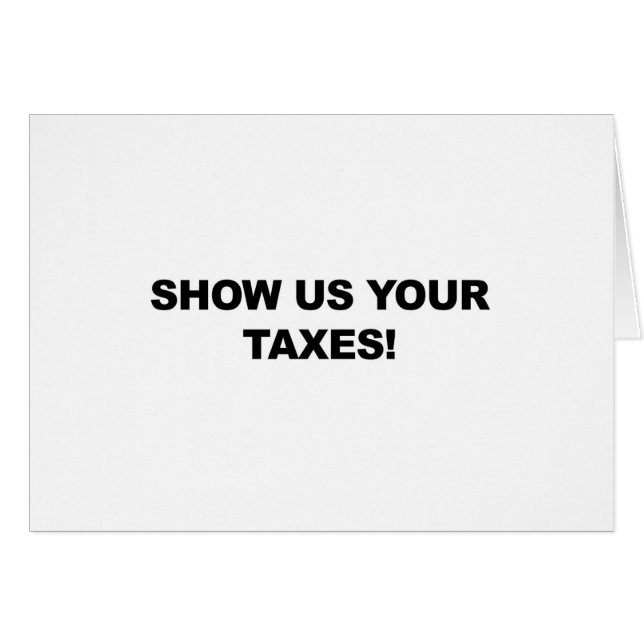 Cartão Mostre-Nos Seus Impostos! (Frente Horizontal)