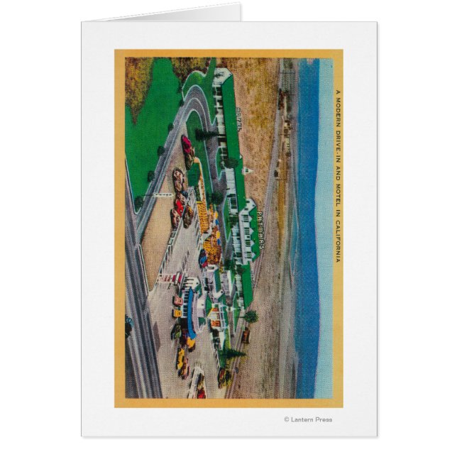 Cartão Motel Patmars e Drive-InState moderno (Frente)