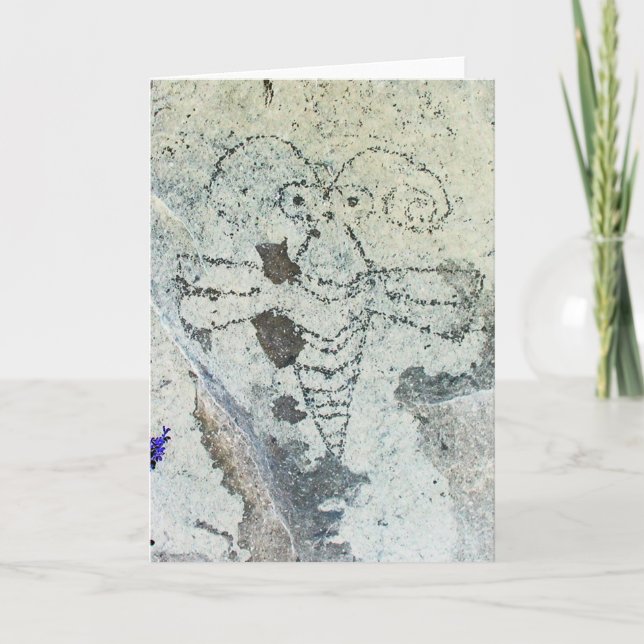 Cartão Moth Petroglicph Three Rivers Petrogliph Site (Frente)