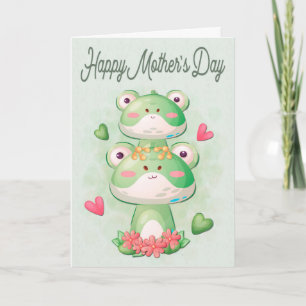 Cartão Mother and Child Frogs for Mother’s Day