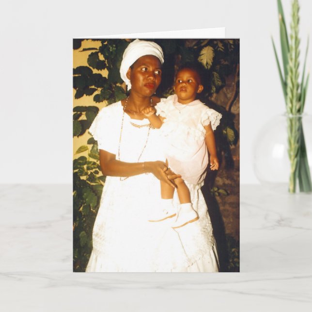 Cartão Mother and child holiday card (Frente)