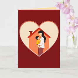 Cartão Mother and Child Love Illustration – Warm Family