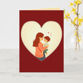Cartão Mother and Child Love Illustration – Warm Family