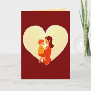 Cartão Mother and Child Love Illustration – Warm Family