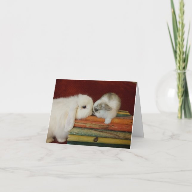 Cartão Mother & Baby Bunny (Frente)