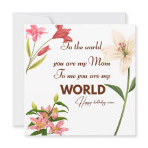 Mother Birthday card with flower