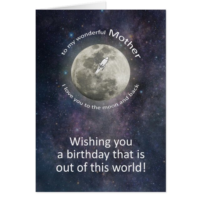 Cartão Mother Birthday To The Moon And Back  (Frente)