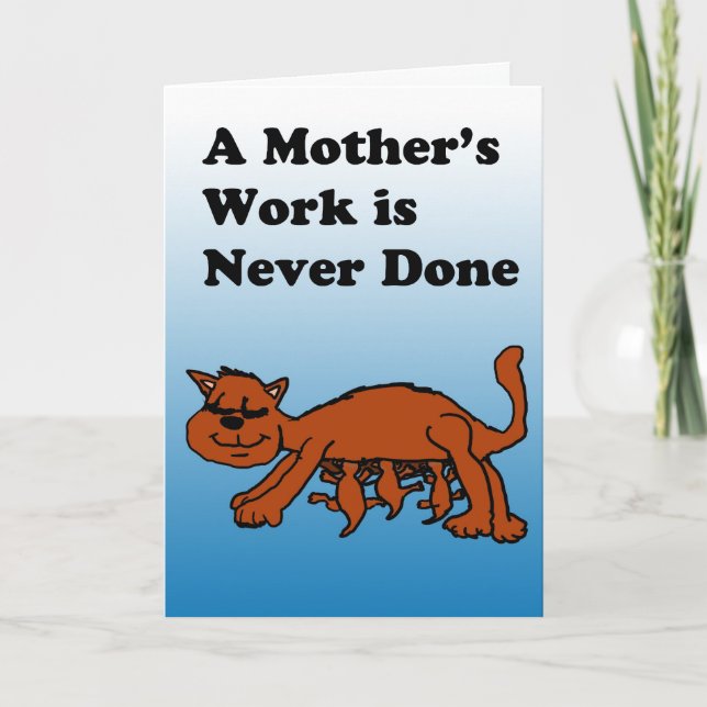 Cartão Mother Cat Mother's Day Card (Frente)
