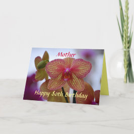 Cartão Mother Happy 80th Birthday Phalaenopsis Orchid