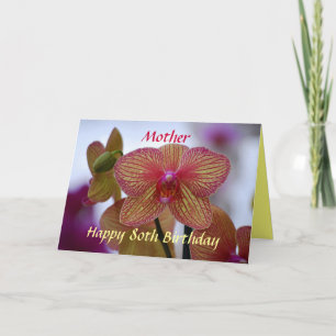 Cartão Mother Happy 80th Birthday Phalaenopsis Orchid