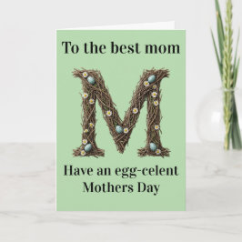 Cartão Mother’s Day Card Cute Rustic Floral Letter