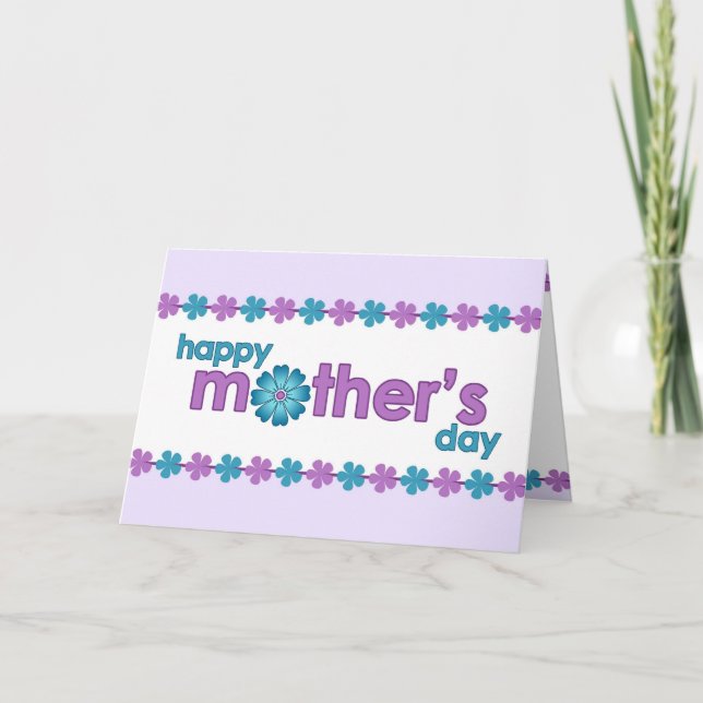 Cartão Mother’s Day Purple Spring Flowers Greeting Card (Frente)