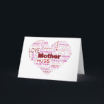 Cartão Mother Word Cloud in Heart Shape Greeting Card<br><div class="desc">Mother Word Cloud in Heart Shape Silhouette Illustration for Happy Mother's Day or Mom's Birthday Drawing Greeting Card</div>