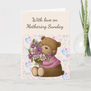 Cartão Mothering Sunday Love Aprecie Bear Flowers Card