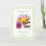 Cartão Mother's 88th (age) b-day rose<br><div class="desc">Greeting card for mom's 82th birthday with lace frame and photo of flowers: freesias and mums on white and green background. Personalize your message! Tarjeta postal en ingles con una foto de una rosa para el cumples de uma mama! Personalize su mensaje! (puede replazar el texto escrito) Greeting card in...</div>