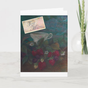 Cartão Mother's Birthday Strawberry Teacup