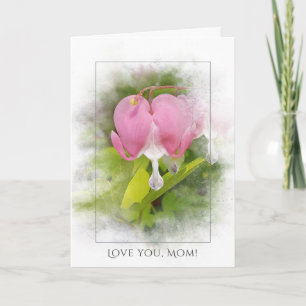 Cartão Mother's Day-bleeding heart blossom