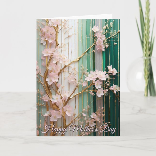 Cartão  Mother's Day Blooming Cherry Blossoms Wall  (Frente)