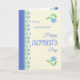 Cartão Mother's Day Blue Periwinkle Grandmother