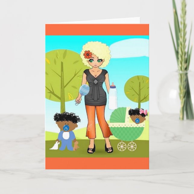 Cartão Mothers Day Card African American American Mother (Frente)