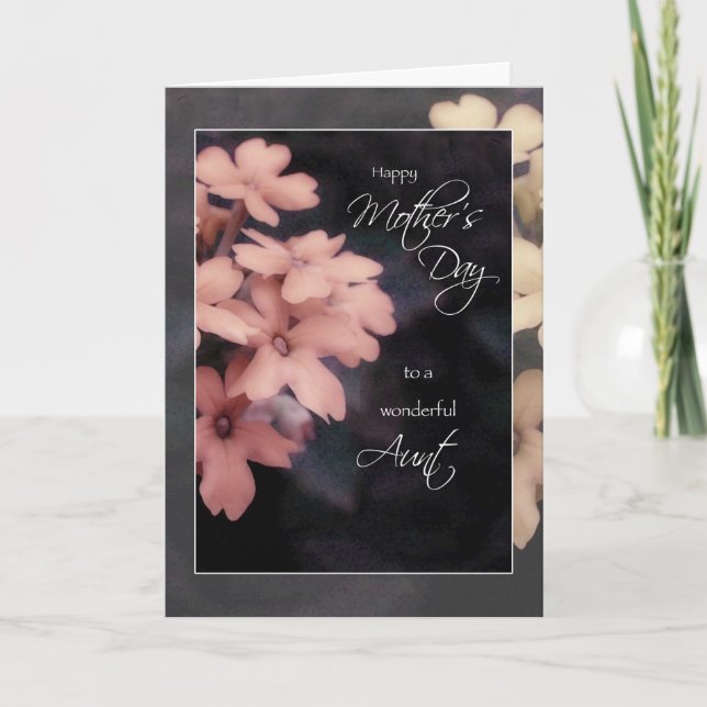 Cartão Mother's Day Card for Aunt, Peach Garden Phlox (Frente)