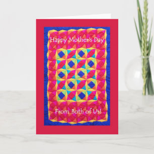 Cartão Mother's Day Card 'from Both of Us' -  Quilt