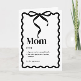 Cartão Mother's Day Card; Mom "Noun"