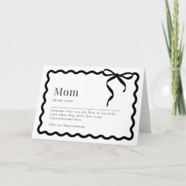 Cartão Mother's Day Card; Mom "Noun"