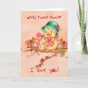 Cartão Mother's Day Card With Baby And Aunt Bird, My Twee