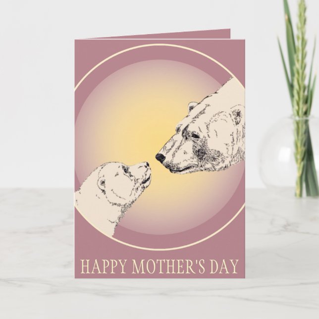 Cartão Mother's Day Cards Polar Bear Greeting Card (Frente)
