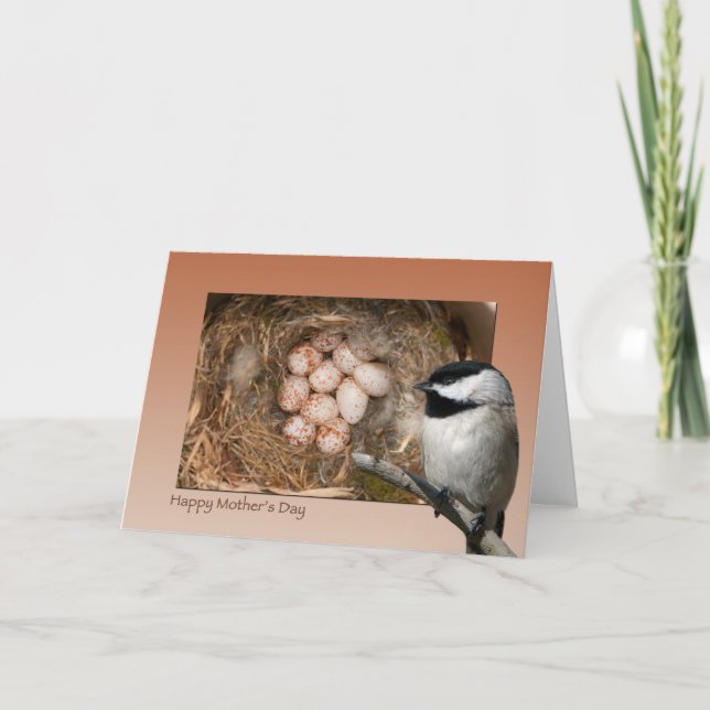 Cartão Mother's Day Chickadee (Frente)