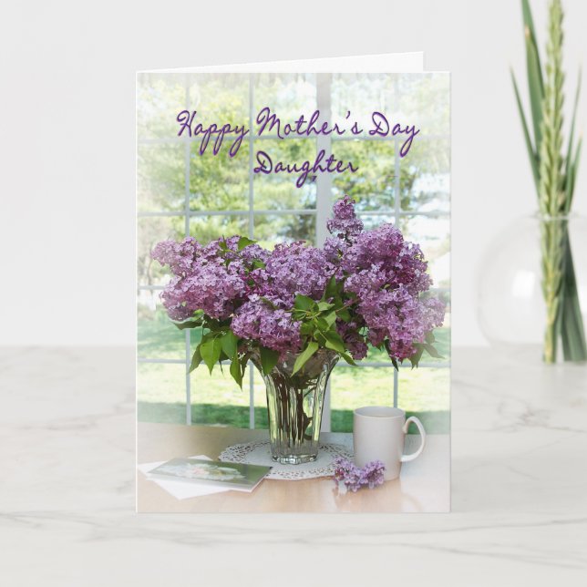 Cartão Mother's Day - Daughter - Lilacs (Frente)