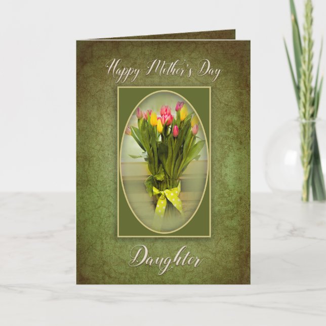 Cartão MOTHER'S DAY - Daughter - Tulips in Vase (Frente)