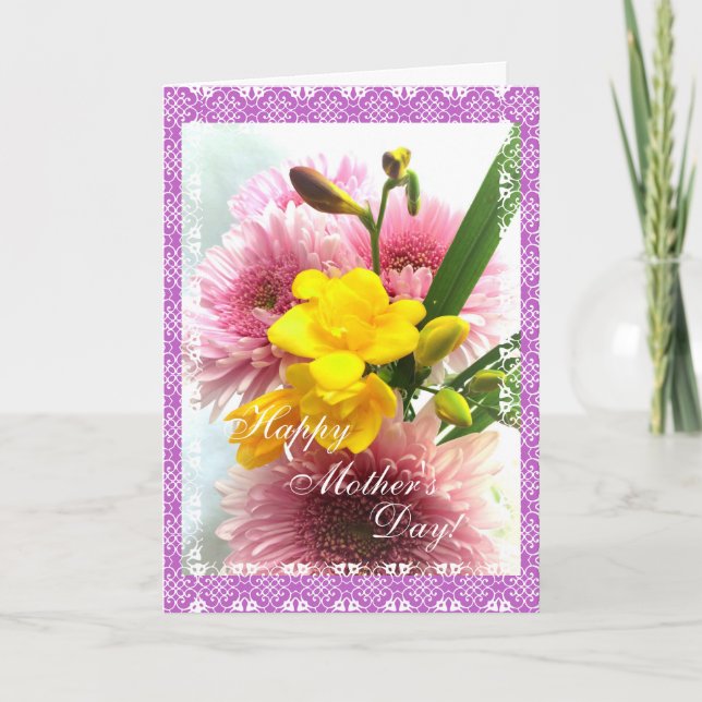 Cartão Mother's Day flower bouquet (Frente)