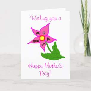 Cartão Mother's Day Flower Love You Message