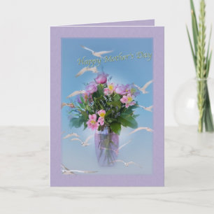 Cartão Mother's Day, Flowers and Birds