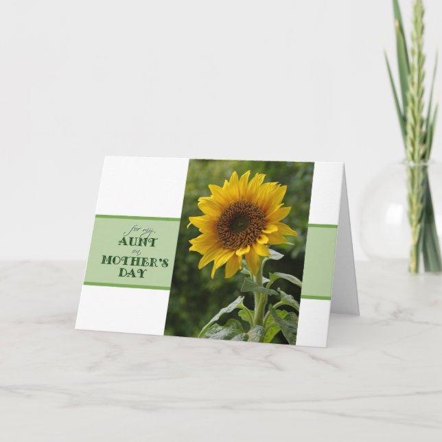 Cartão Mother's Day for Aunt Superb Sunflower Card (Frente)