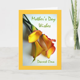 Cartão Mother's Day for Oma, Calla Lilies