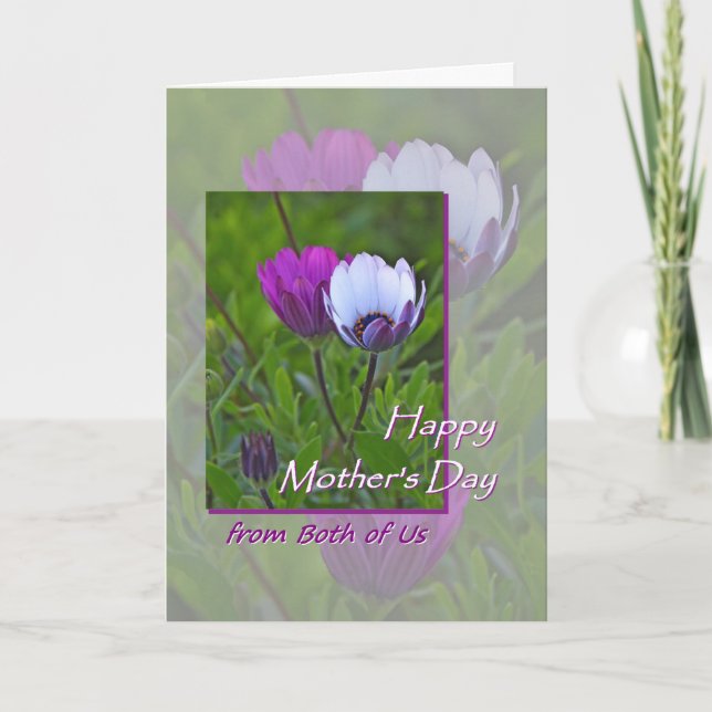 Cartão Mother's Day from Both of Us Purple Flowers (Frente)